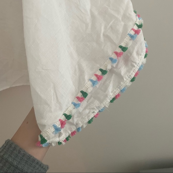 Zara Linen Bell Sleeve Blouse size XS - Picture 8 of 11